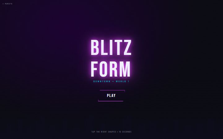Blitz Form title screen
